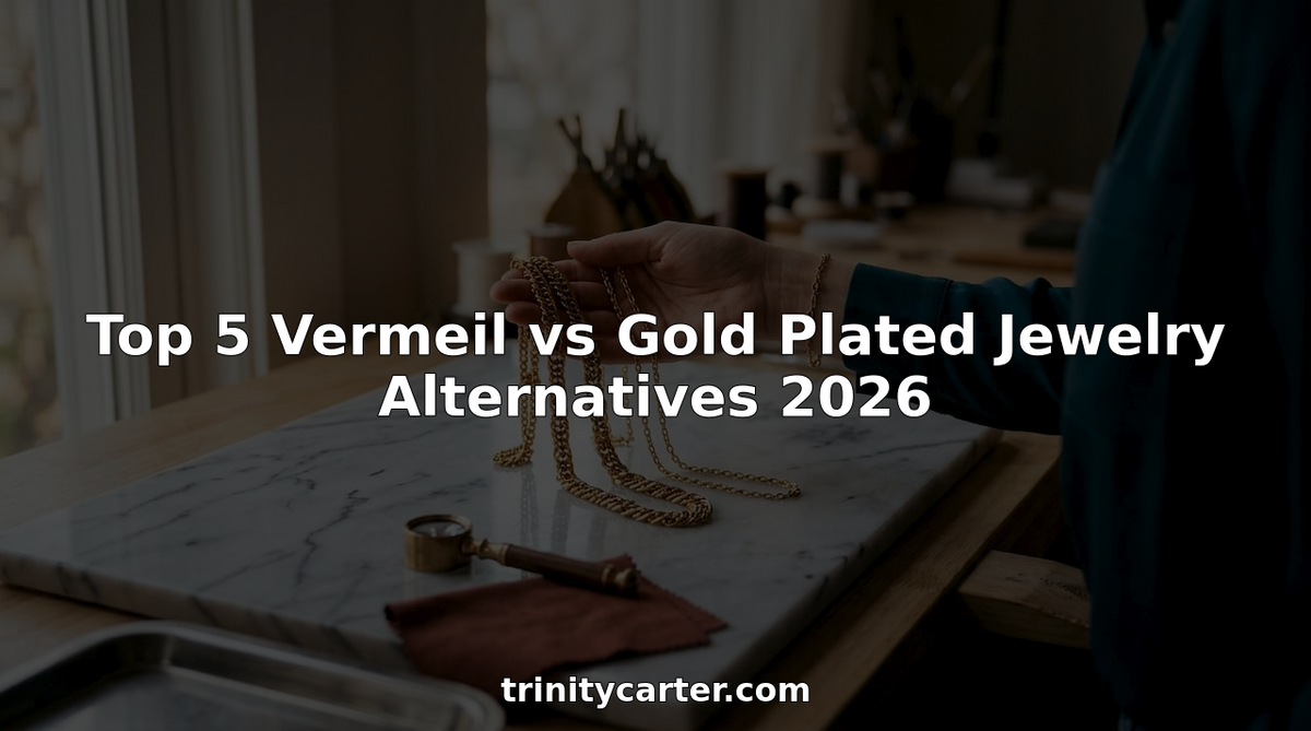 Hands comparing vermeil and gold plated necklaces