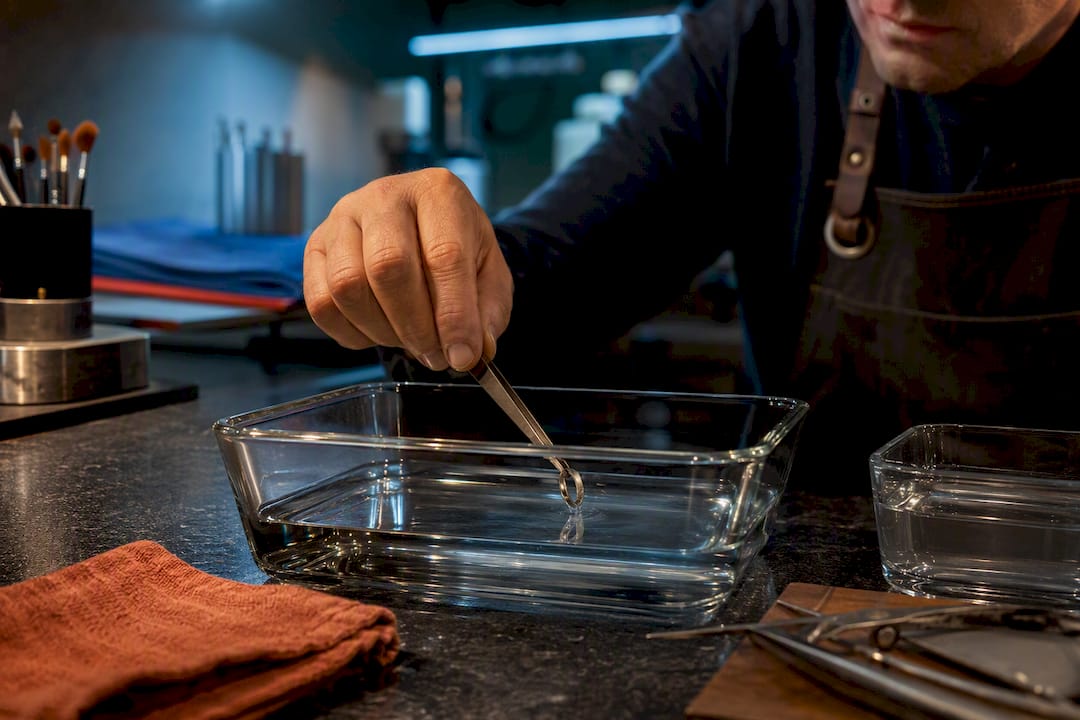 Rhodium plating bath with jewelry edge