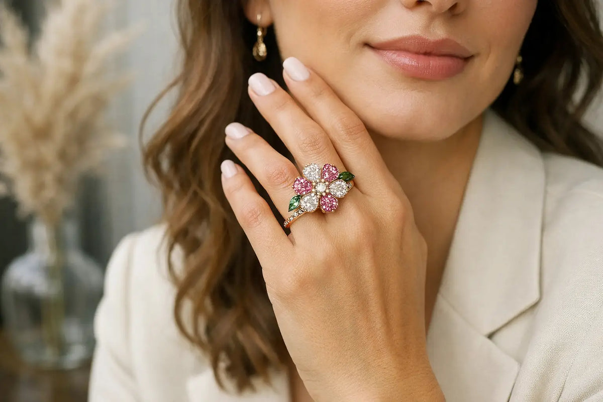 How to Wear a Floral Statement Ring for Women