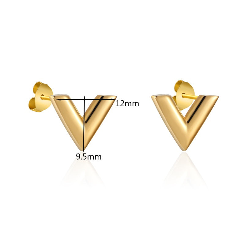 Gold Essential V Earring Studs