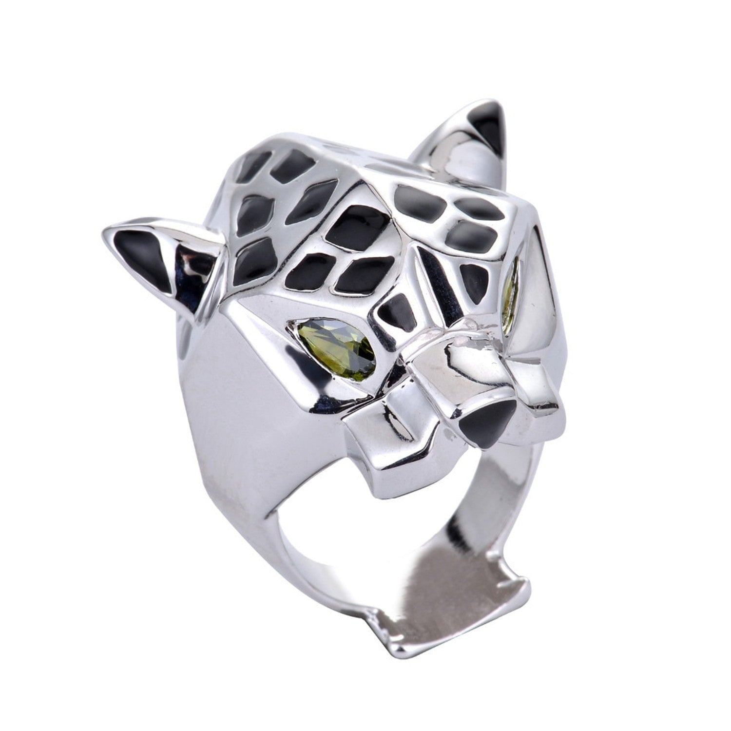 Silver Panthere Ring with Crystal Eyes