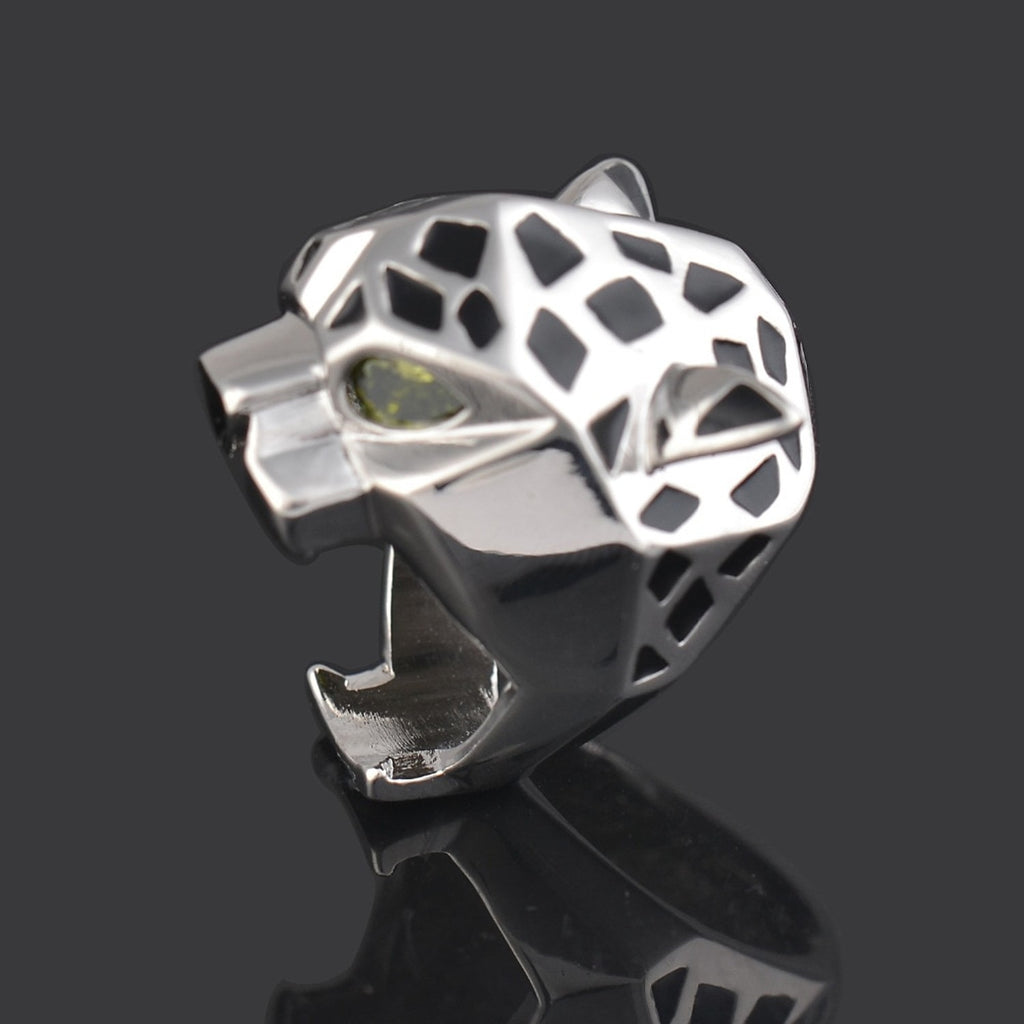 Silver Panthere Ring with Crystal Eyes