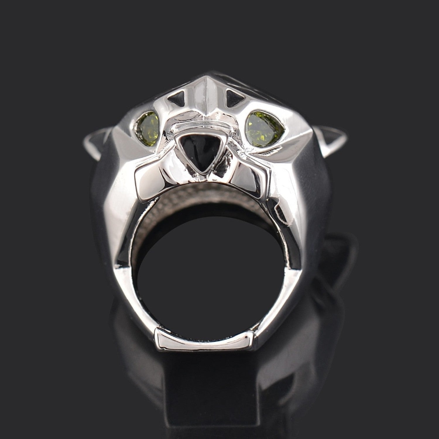 Silver Panthere Ring with Crystal Eyes