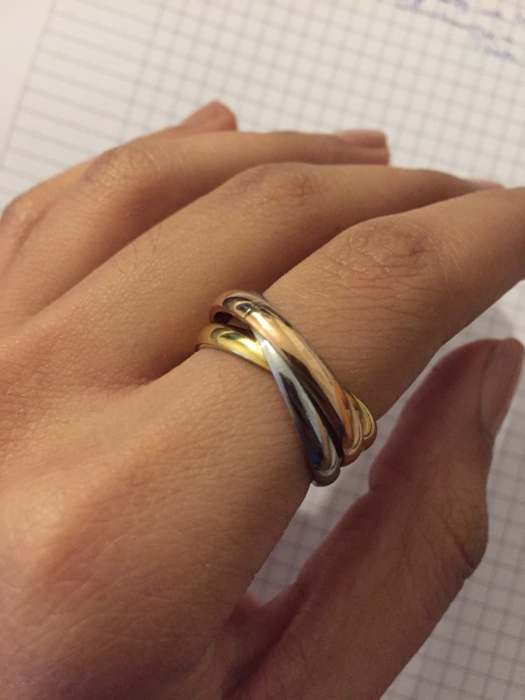 Multi Tone Trinity Interlinked Ring