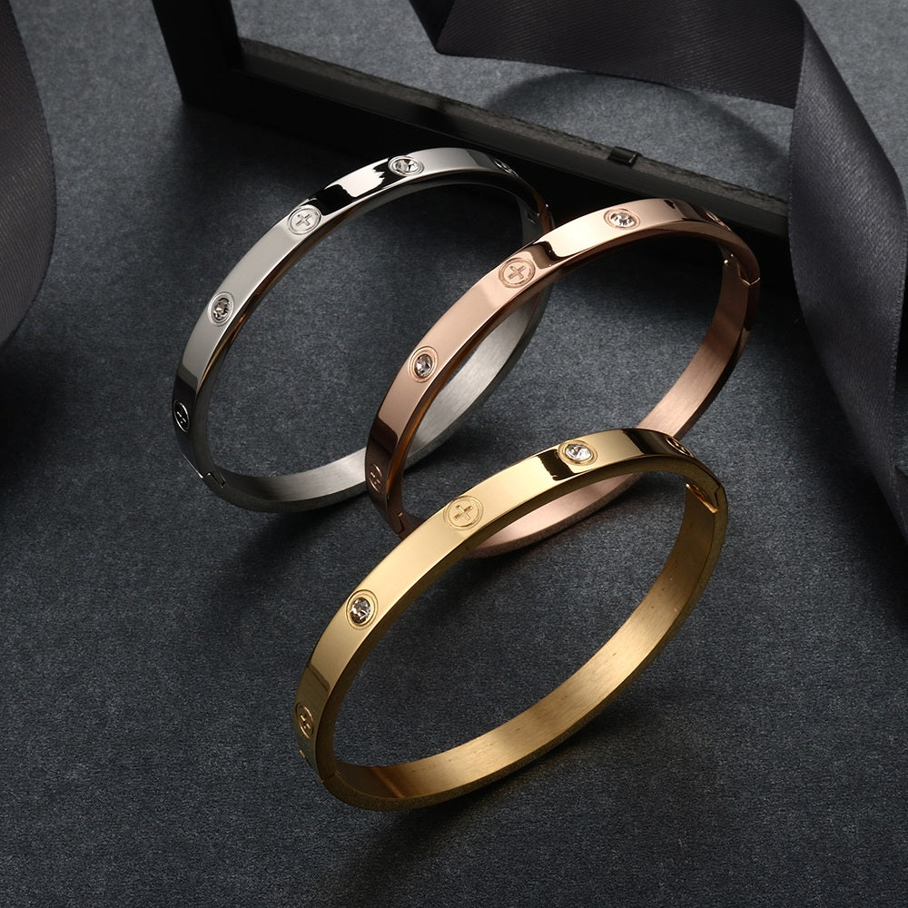 gold-silver-rose-Crystal-Screw-Cross-Love-Bracelet-Bangle-Inspired-by-cartier-dupe-Eternity