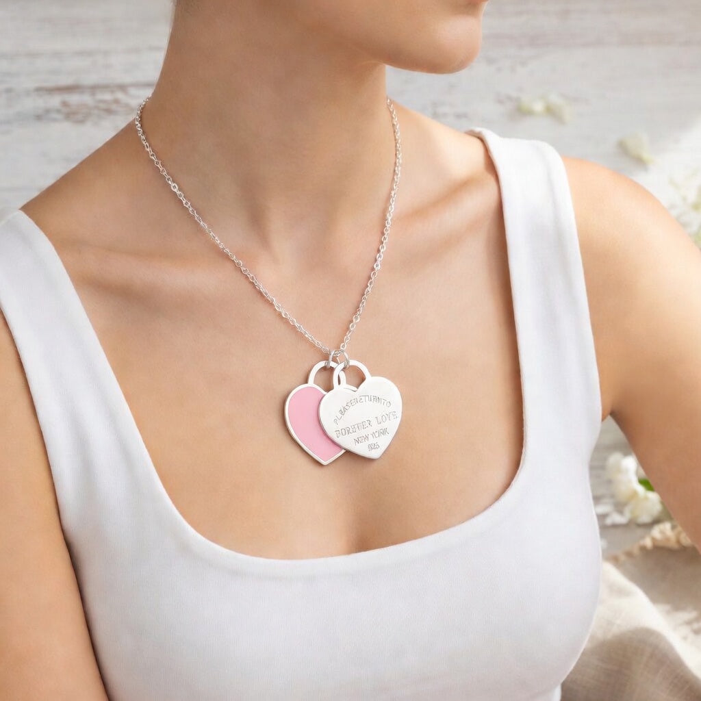 Silver Forever Love Heart Tag Necklace – Return to New York Pendant